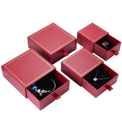 China Drawer Paper Type Red Black Box And Stain Customized LOGO for sale