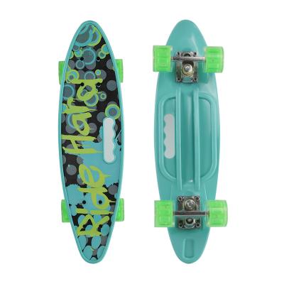 China 2022 Youth 22 Inch Flash Skate Board New Wheel Fish Custom PU Fashion Skateboard For Youth for sale