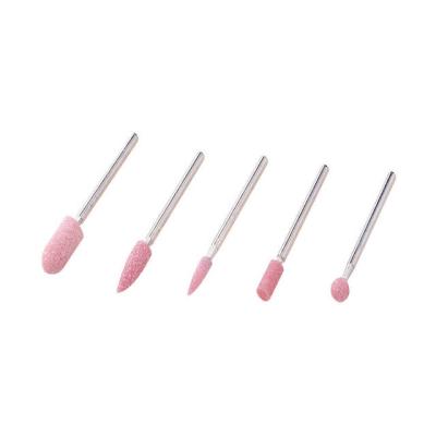 China Bullet Shape Abrasive Tool 3mm Leg Abrasive Mount Point Set Head Diamond Pink Grinding Stones Grinding PA for sale