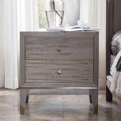 China Modern OEM Welliton Style Bedroom Furniture Cabinet With Drawer Luxury Wood Bedside Table for sale