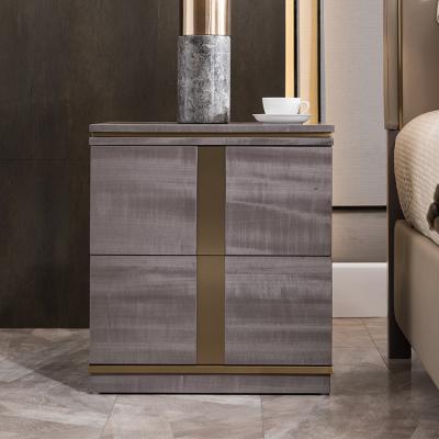 China Italian Luxury Bedroom Furniture OEM Welliton Style Night Stand Modern Wood Bedside Table for sale