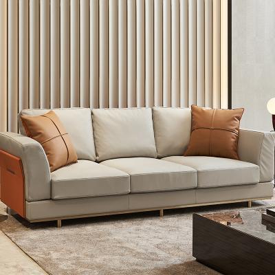 China Welliton OEM ODM Italy Modern Style Sectional Furniture Luxury Wooden Living Room Leather Sofa for sale