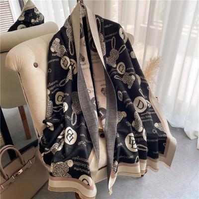 China 2022 Winter Scarf Women Acrylic Luxury Cashmere Shawls And Wraps Designs Printed Female Blanket Pashmina Brand Poncho Party Stoles for sale