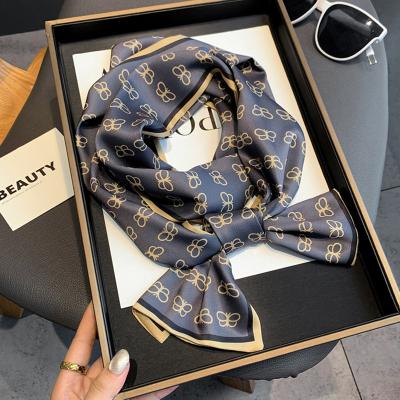 China New Print Long Scarf Silk Skinny Women Design Hair Bands Lady Headband Neck Tie Bag Wrap Foulard Female Scarf 2021 for sale