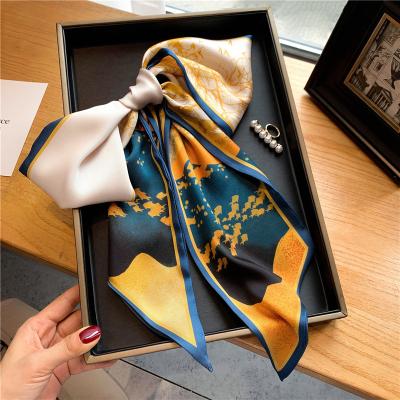 China Long 2022 New Fashion Headbands For Women Designer Skinny Scrunchie Ribbon Hair Bands Silk Scarf Bandana Knot Female Hair Accessories for sale