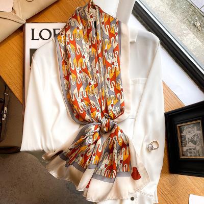 China Long 2022 Women Luxury Silk Skinny Headband Scarf Bag Scarves Small Ladies Wrist Wrap Headscarf Bandana Accessories for sale