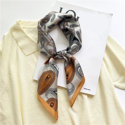 China Square Scarf 100% Silk Bandana Women Square Scarves Wrap Headscarf Mulberry Spring Fashion Luxury Paisley Pattern Headband 70x70cm for sale