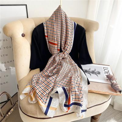 China Wholesale long brand designs long scarf silk women shawls and wraps Autumn Scarves Female Luxury Beach stole Hijabs 2022 Foulard for sale