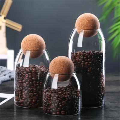 China Freshness Preservation 550ml 750ml 1200ml Customized Air Tight Glass Storage Container Jar With Cork for sale