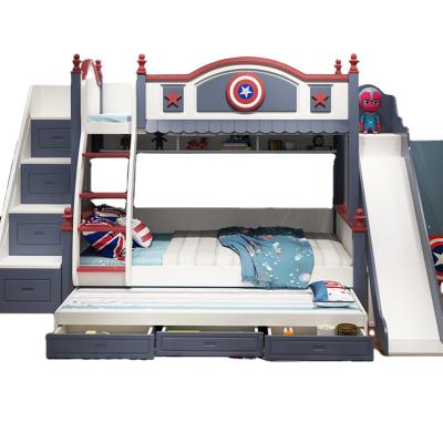 China HUIJUUPIN French Bunk Beds For Sale Cheap Bunk Beds Adult Bunk Bed With Stairs for sale