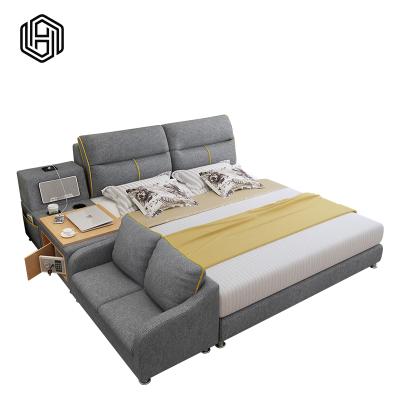 China Wooden Frame Bed Storage HUIJUUPIN Factory Price Multifunctional Platform Smart Bed for sale