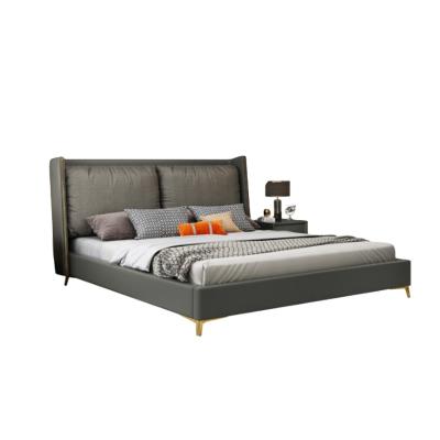 China Strong Practicability HUIJUYOUPIN Nordic Lightweight Fabric Bed Room Luxury Furniture Bed Frame King Size Beds for sale