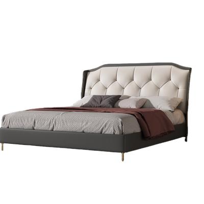 China HUIJUYOUPIN Strong Practicability Bed Frame French Bed Sets Kings Size Luxury Leather Upholstered Beds for sale