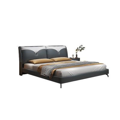 China HUIJUYOUPIN Adjustable Modern Simple Soft Double Bed Frame Leather Double Bed (Other) Bed Frame Hotel for sale