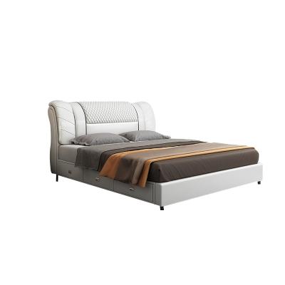 China HUIJUYOUPIN Factory Price Extendable Furniture Bed Part Set Leather Bed 1.8 M Double Bed for sale