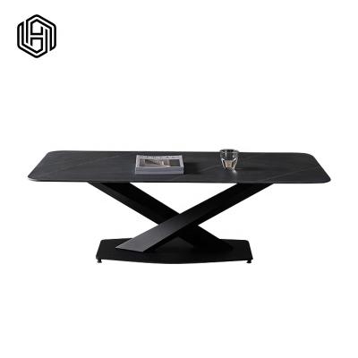 China huijuyoupin minimalist modern home use home living room stainless steel indoor luxury coffee table for sale