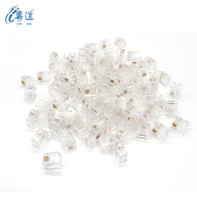 China YUEDAO HIGH QUALITY factory price Cat3 Crystal Connector for telephone cable Cat3 connector male modular plug 6p4c rj11 for sale