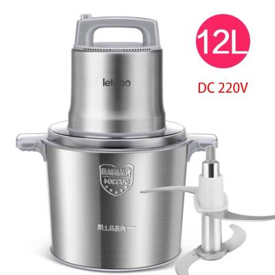 China DC 1200W Motor 12L Large Capacity Two Speed ​​Powerful Commercial Food Chopper Electric Chopper Mincer Food Processing Machine for sale