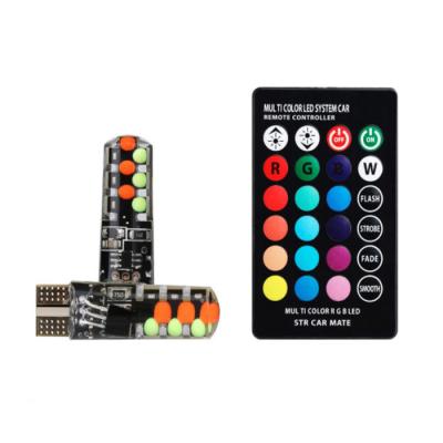 China Univeral T10 RGB LED Automotive Width Warning Light COB Colorful Shine Belt Control Flasher Wireless Control For Car Te koop