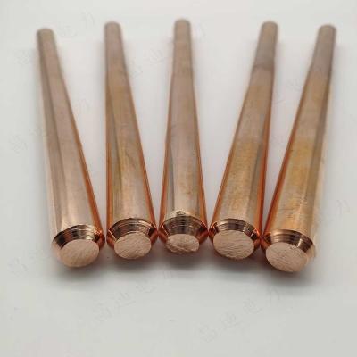 China Terra de cobre contínua Rod 2 pés de proteção de relâmpago industrial de 14mm à venda