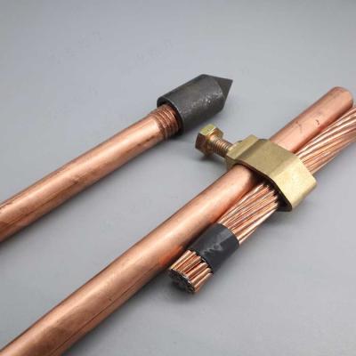 China Ingepaste Koper Beklede Aarde Rod Solid Copper Ground Rod Te koop