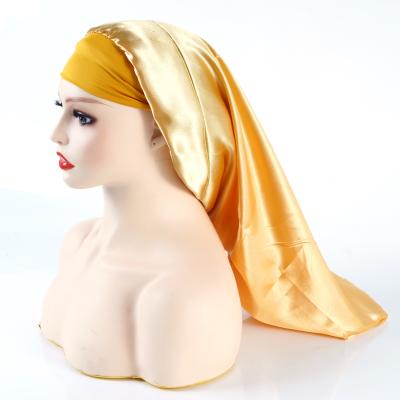 China Eco - Friendly Luxury Custom Long Hair Women Braid Hood Satin With Snap For Braids for sale