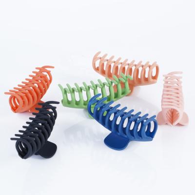 China Newest Selling 2021Hot Supplier Matte Acrylic Resin Plastic Hair Clip Big Claw Korean Women For Thick Hair for sale