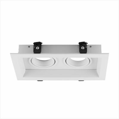 China Easy To Install New Double Hole Led Ceiling Lamp Housing Slot Shade 12V Led Lamp Housing Working With Gu10 for sale