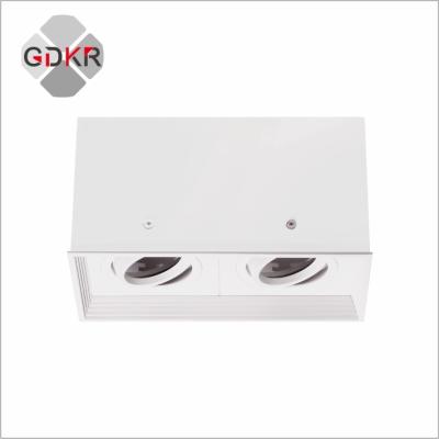 China Modern Adjustable Double Heads Surface Mounted Housing For GU10 MR16 Lamp Led Module Spotlight for sale