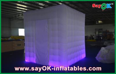 China Inflatable Party Decorations 2 Doors Wedding Inflatable Advertising Products Foldable Photo Booth With Led Light for sale