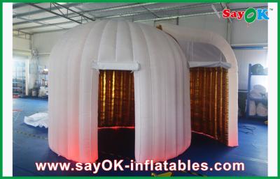 China Inflatable Party Decorations Golden Inflatable Photobooth Two Doors With Lighting Air Blower for sale