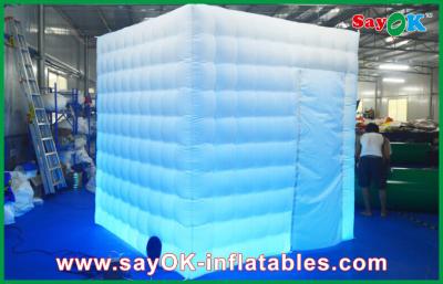 China Inflatable Party Decorations One Door Lighting Inflatable Photo Booth Durable Oxford Cloth for sale