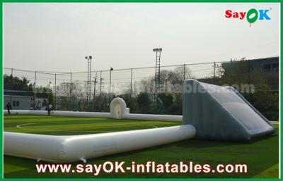 China Inflatable Football Game Giant 10m Inflatable Football Field , Portable Inflatable Soccer Field With PVC Material for sale