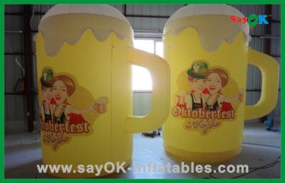 China Actividad promocional Color amarillo Productos inflables personalizados Taza gigante de cerveza inflable para eventos en venta