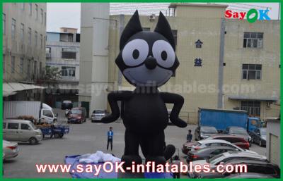 China Aufblasbare Werbefiguren 6mH Oxford Stoff Schwarz Aufblasbare Cartoonfiguren, Aufblasbare Katze zu verkaufen