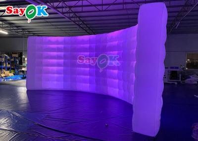 China Curve Wall Multi Color Inflatable Backdrop Wall With LED Strips Photo Booth Wall For Sales for sale