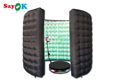 China Custom Black Inflatable Photo Booth Party Events Blow Up Led 360 Photo Booth Enclosure for sale