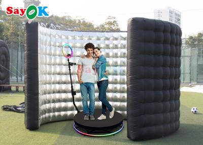 China Automatic Inflatable 360 Photo Booth Wall Wedding Party Enclosure Backdrop With Led Light for sale