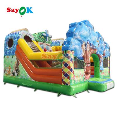 China Juego de castillo de salpicadores inflable para niños fiesta de casa inflable salto salto y deslizamiento combo con selección molino de viento en venta