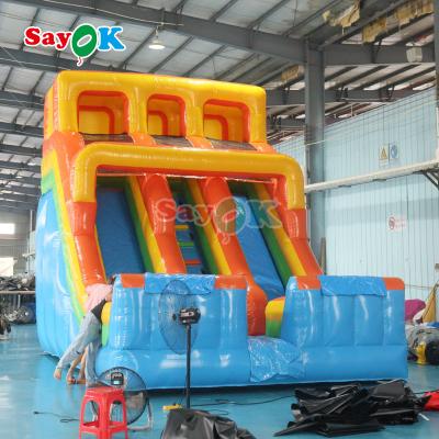 China Outdoor Inflatable Slide Simple PVC Inflatable Bouncer Slide Blow Up Commercial Slide With Pond For Kids for sale