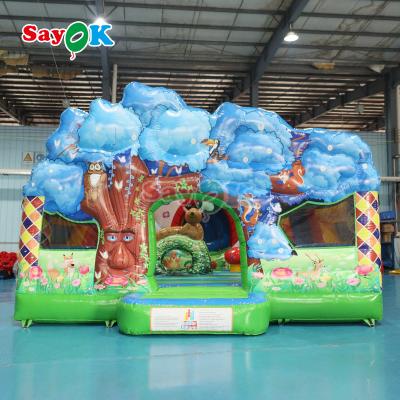 China Kinderen veilig en vermaakt met Air Bounce Slide Playhouse Print Te koop