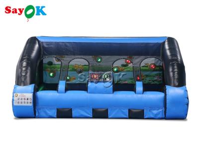 China 4.5x5x2.6mH Forma de coche Sistema de IPS inflable Disparando Galería Juego Negro y Azul en venta