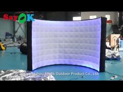 Hot Selling Portable Curved Inflatable Photo Booth Backdrop Wall For Exhibition