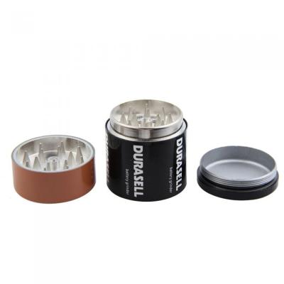 China 3 Layers High Quality Zinc Alloy Battery Herb Grinder Smoking Grinder Weed Tobacco Zinc Alloy Grinder for sale