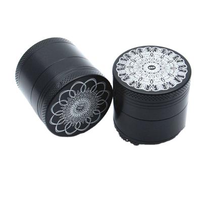 China Zinc Alloy Smoking Pipe Grinder Grinder Black Herbal Vanilla Tobacco Grinder 4 Piece Zinc Alloy Metal 40mm for sale