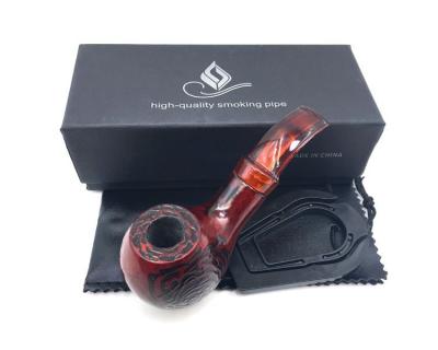 China Handmade Wooden Smoking Pipe Stander Stem Straight Wooden Smoking Pipe Pocket Set With Accessories for sale