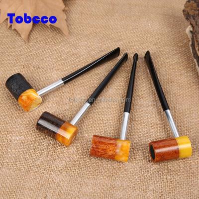 China Traditional Classic Wooden Smoking Tobacco Pipe With Pocket Briar Wooden Smoking Pipe for sale