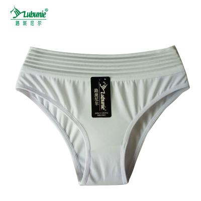 China LUBUNIE Antibacterial High Quality White Stretch Satin Panties for sale