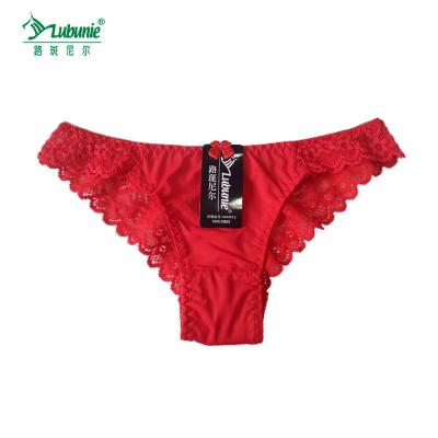 China LUBUNIE Factory Price Antibacterial Mid Rise Plain Dyed Women's G-String Bikini for sale