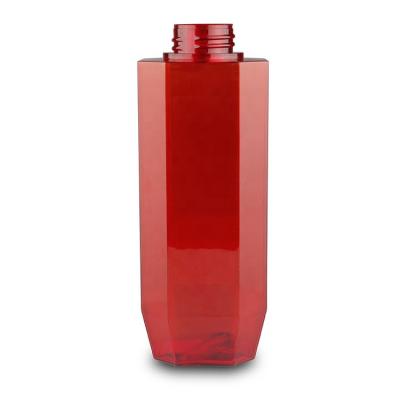 China Personal Care 450ml PETG Plastic Hotels Lotion Red Empty Shampoo Bottle Packaging for sale